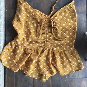 Yellow Floral Tank Top- FASHION NOVA